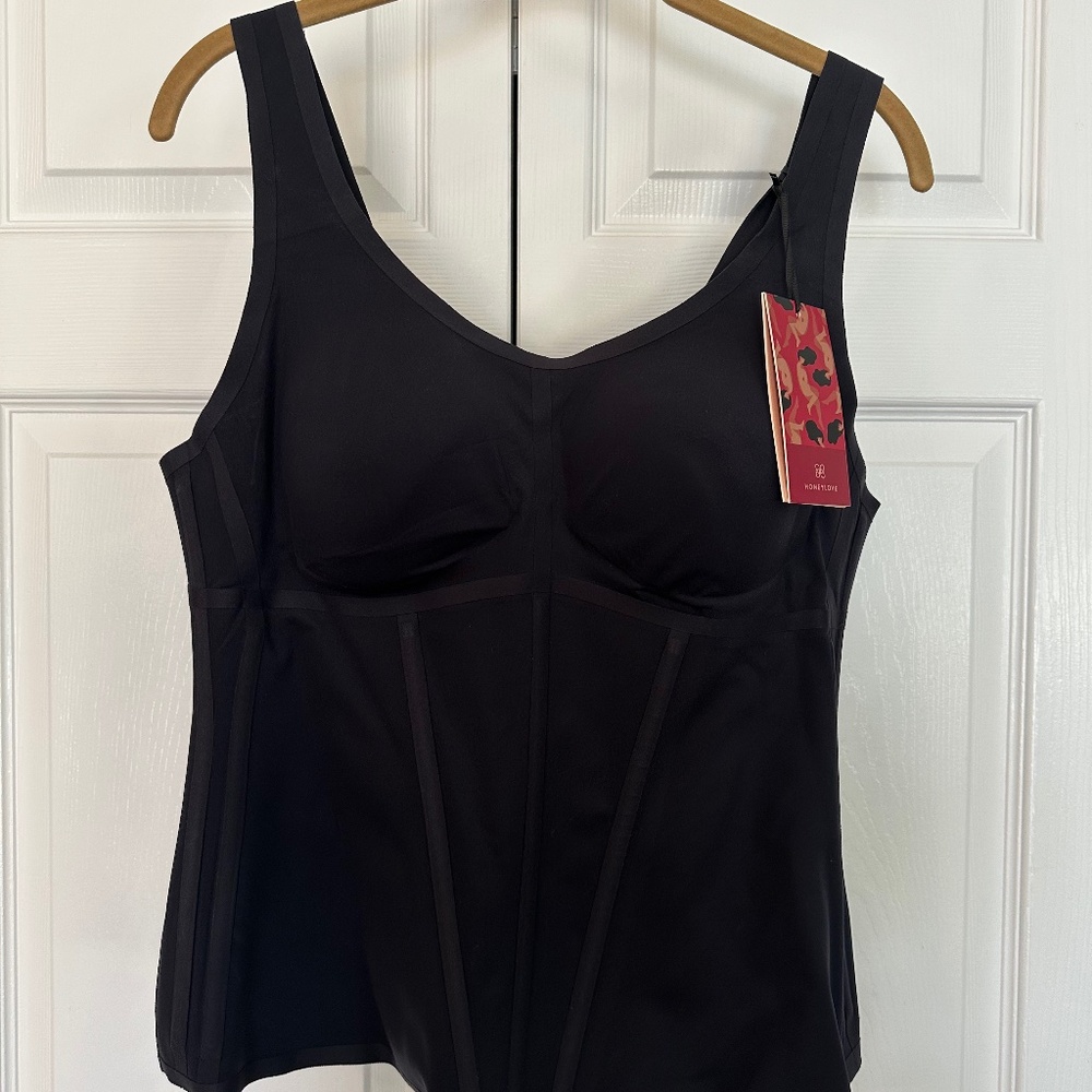 Honeylove Ribbed Liftware Tank - Black 1X
